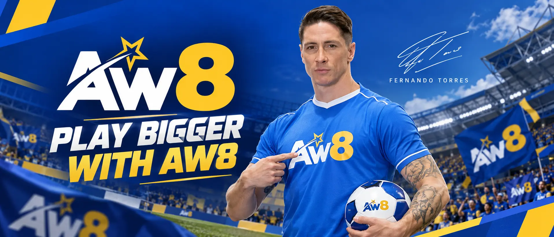 Fernando Torres in an AW8 jersey on the pitch
